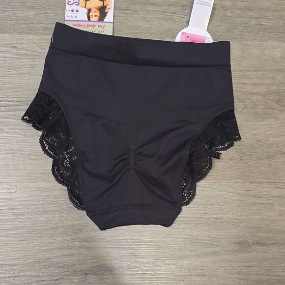 Maidenform Tame Your Tummy Eco Lace Firm Control Shaping Brief- Black - Picture 8 of 8